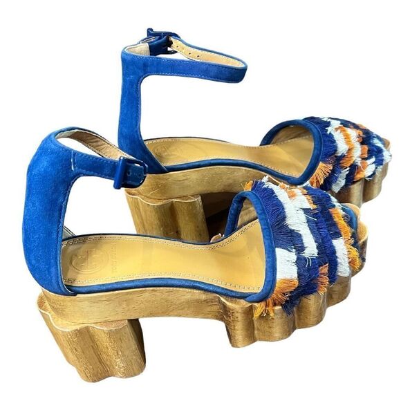 Tory Burch Women's Blue Alma Platform Sandal NWOB Size 7 Medium - Picture 7 of 11